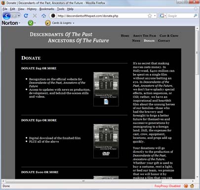 Descendants of the Past, Ancestors of the Future Website